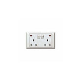 Taili Apex 13A 2 Gang DP Switched Socket with Neon - White